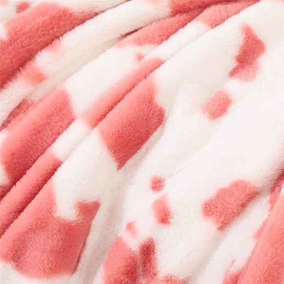 NEW Soft Animal Cow Print Bed Throws Cute Farm Flannel Fleece Blanket, 51''x63 - Picture 4 of 6